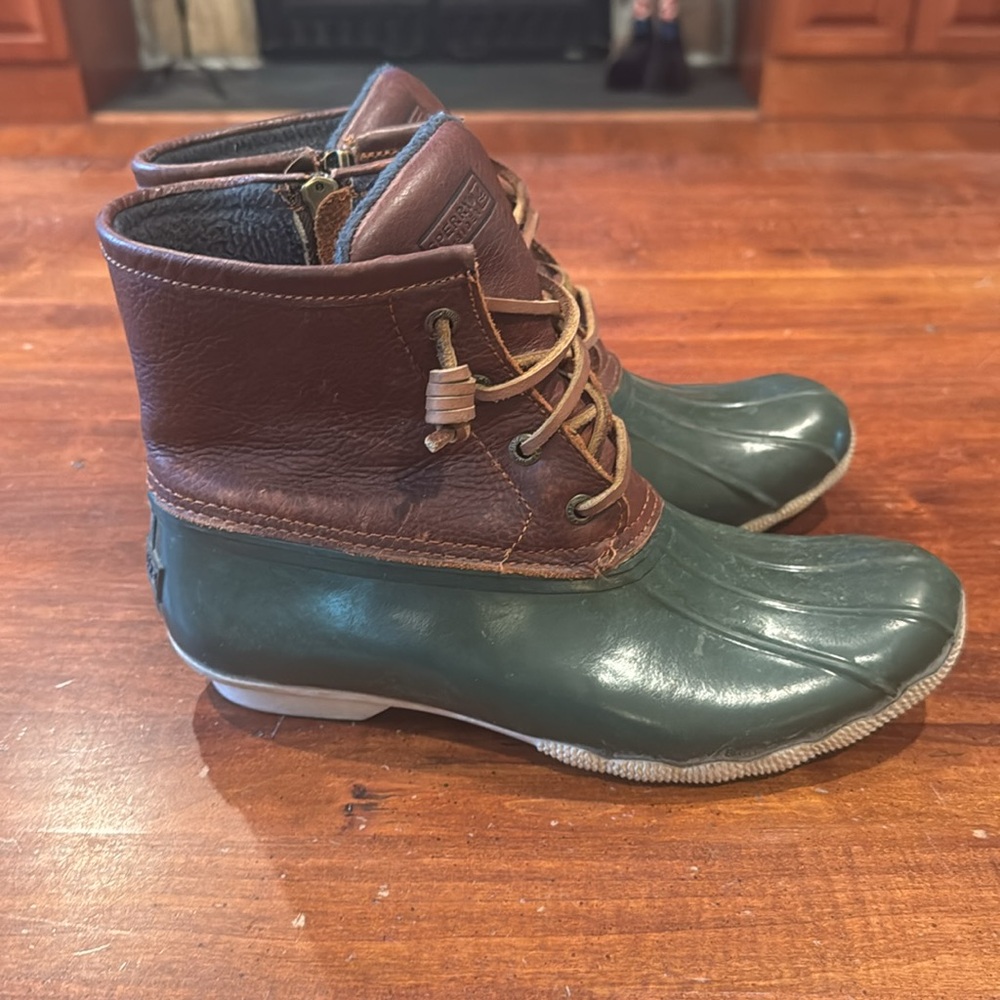 Sperry Top Sider Duck Boots Womens 8.5 Brown/Green - Picture 4 of 6